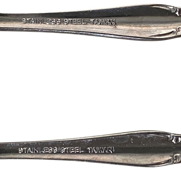 Vintage Monogram B Stainless Steel Taiwan 5 Pieces Salad Forks Sugar Spoon - Picture 6 of 7